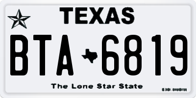 TX license plate BTA6819