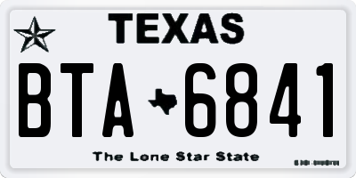 TX license plate BTA6841