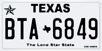 TX license plate BTA6849