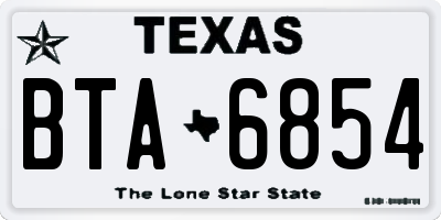 TX license plate BTA6854