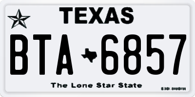 TX license plate BTA6857