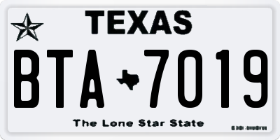 TX license plate BTA7019