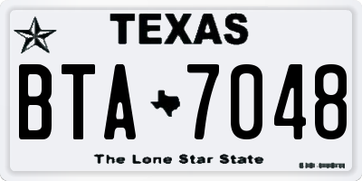 TX license plate BTA7048