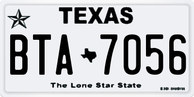TX license plate BTA7056