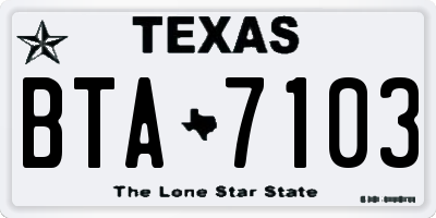 TX license plate BTA7103