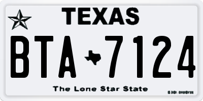 TX license plate BTA7124