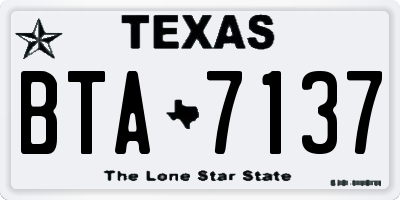 TX license plate BTA7137