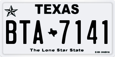 TX license plate BTA7141