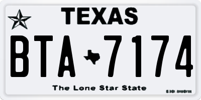 TX license plate BTA7174