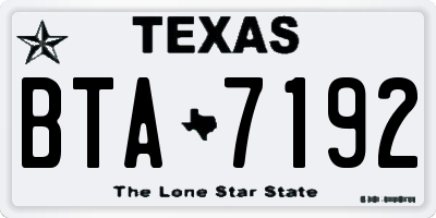 TX license plate BTA7192