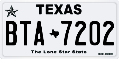 TX license plate BTA7202