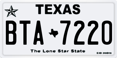 TX license plate BTA7220
