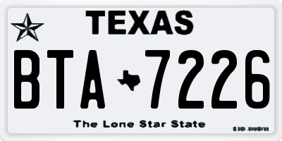 TX license plate BTA7226