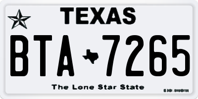 TX license plate BTA7265