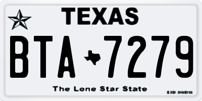 TX license plate BTA7279