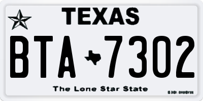 TX license plate BTA7302