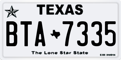 TX license plate BTA7335