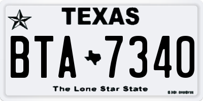 TX license plate BTA7340