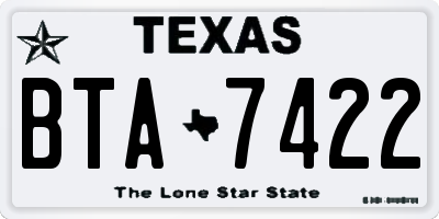TX license plate BTA7422