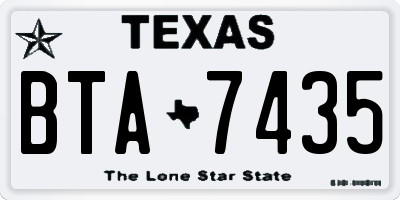 TX license plate BTA7435
