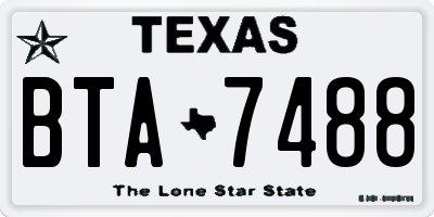 TX license plate BTA7488