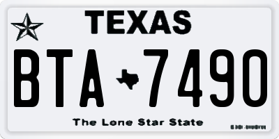TX license plate BTA7490
