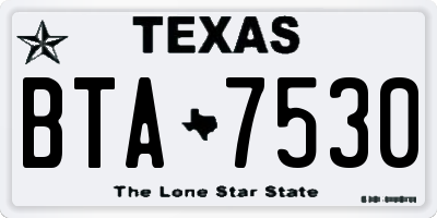 TX license plate BTA7530