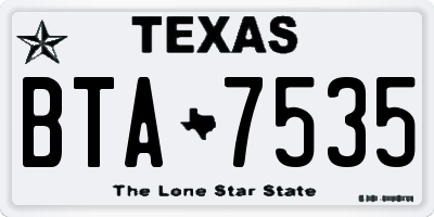 TX license plate BTA7535