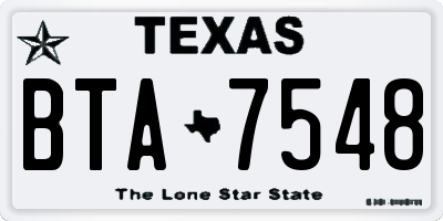 TX license plate BTA7548