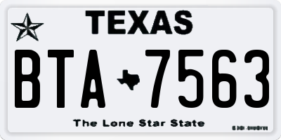 TX license plate BTA7563
