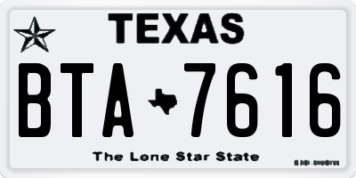 TX license plate BTA7616