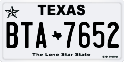 TX license plate BTA7652