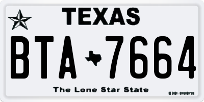 TX license plate BTA7664