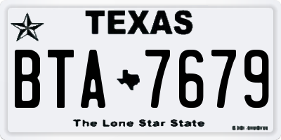 TX license plate BTA7679