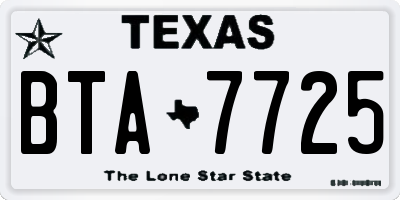 TX license plate BTA7725