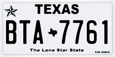 TX license plate BTA7761