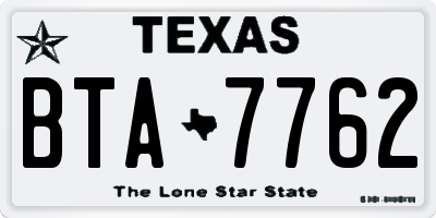 TX license plate BTA7762