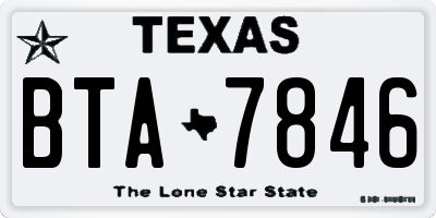 TX license plate BTA7846