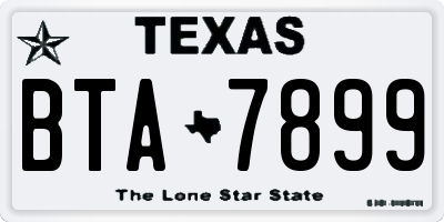 TX license plate BTA7899