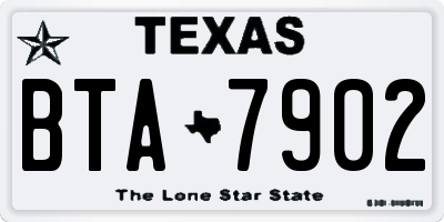 TX license plate BTA7902