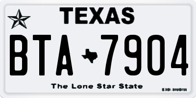 TX license plate BTA7904