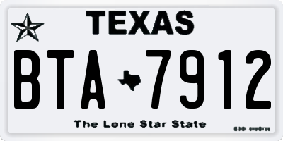 TX license plate BTA7912