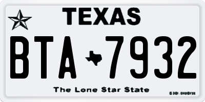 TX license plate BTA7932