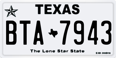 TX license plate BTA7943