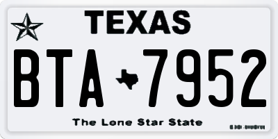 TX license plate BTA7952