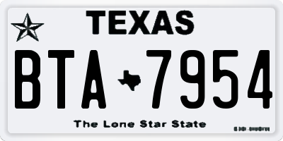 TX license plate BTA7954