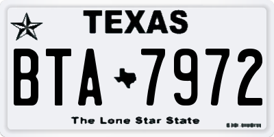 TX license plate BTA7972