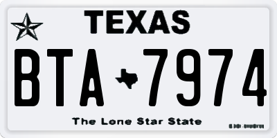 TX license plate BTA7974