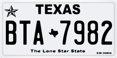 TX license plate BTA7982