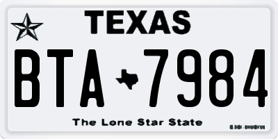 TX license plate BTA7984